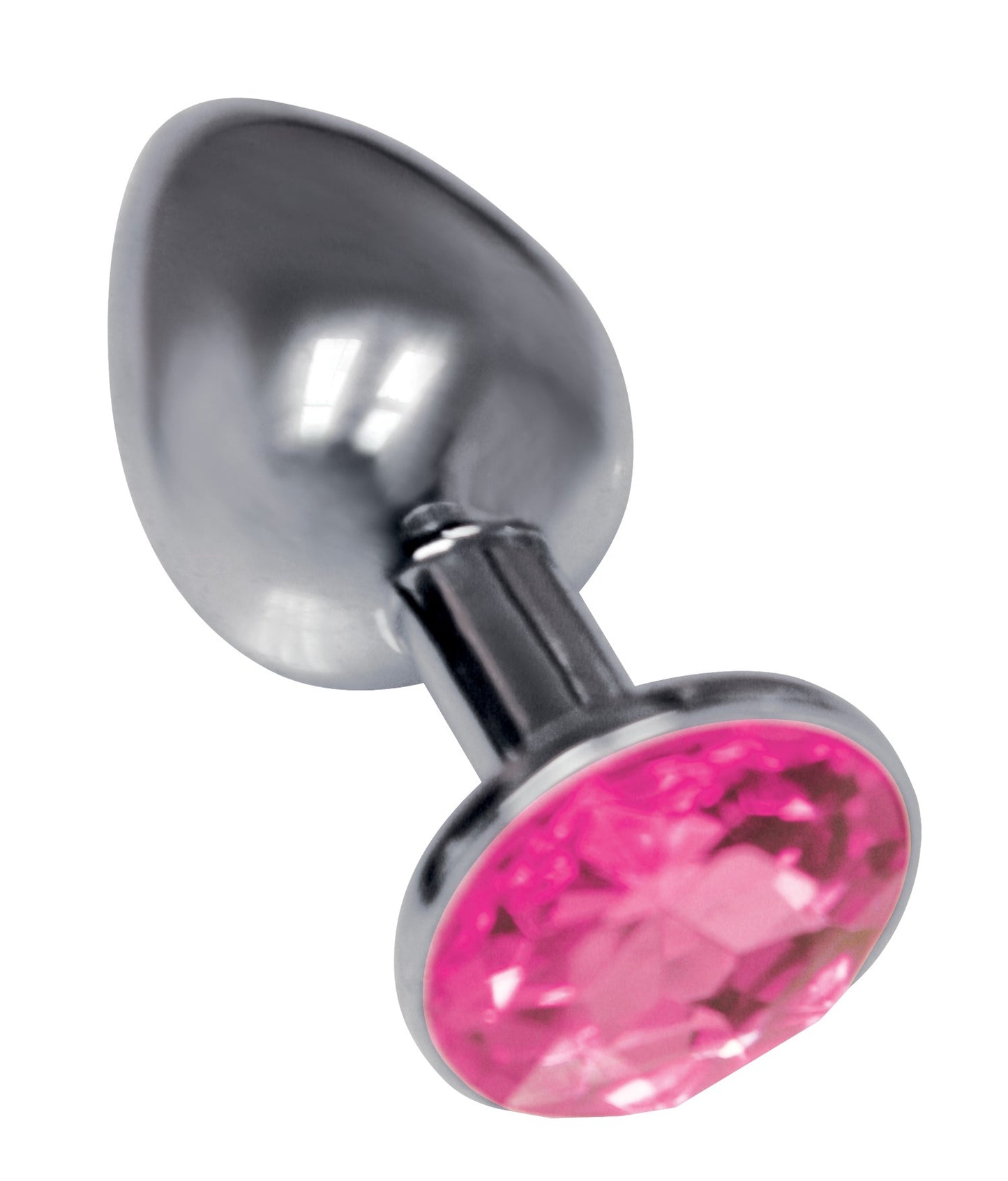 The 9's the Silver Starter Bejeweled Stainless Steel Plug - Pink ICB2313-2