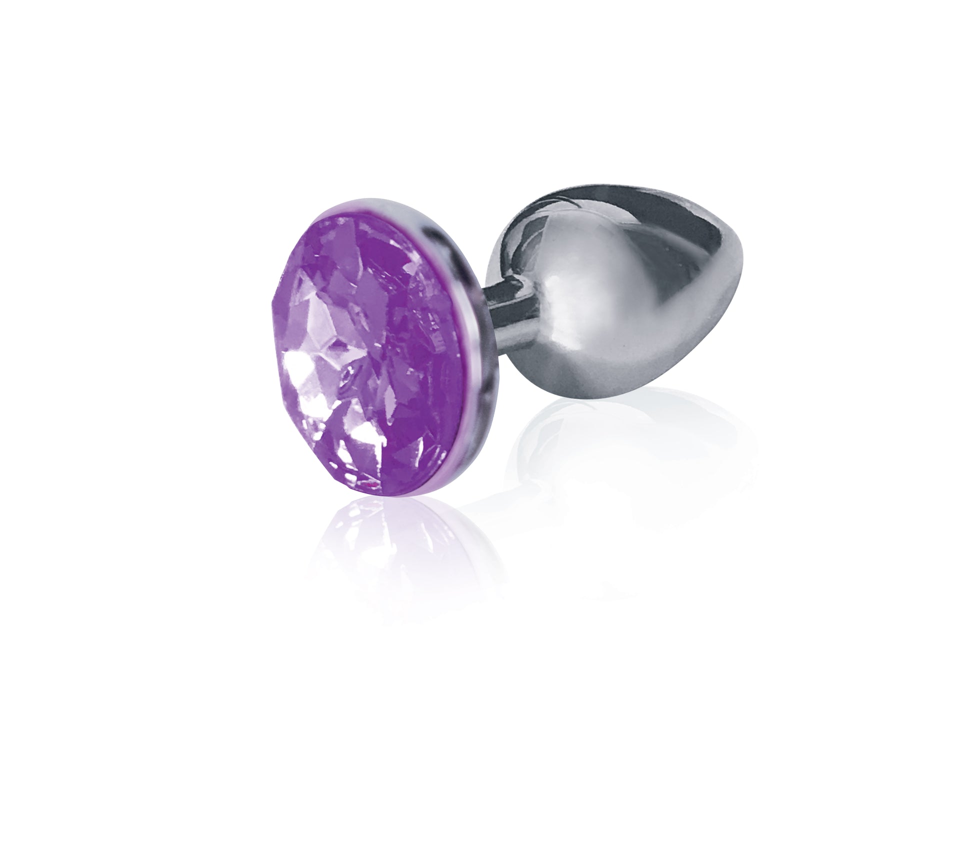 The 9's the Silver Starter Bejeweled Stainless Steel Plug - Violet ICB2607-2