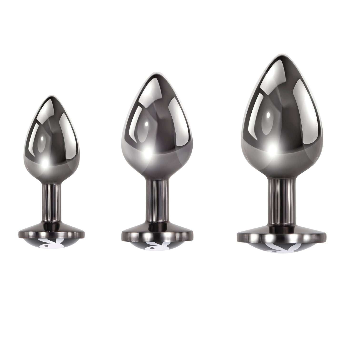 Playboy Pleasure - Pleasure 3 Ways - Butt Plug - Hematite PB-BP-2253-2