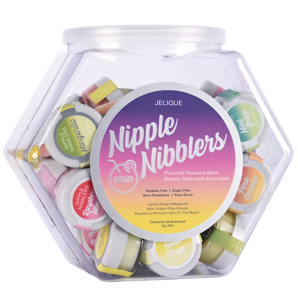 Nipple Nibblers Cocktail Pleasure Balm Assorted -  36 Pc Bowl - 3g Jar JEL2700-99